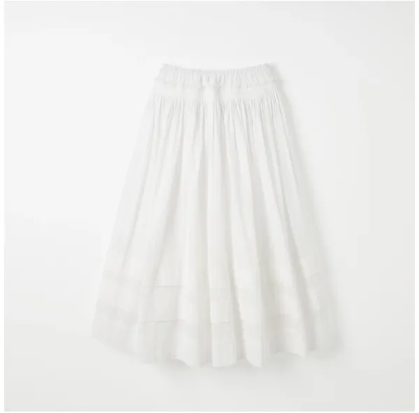 Tiered maxi skirt White