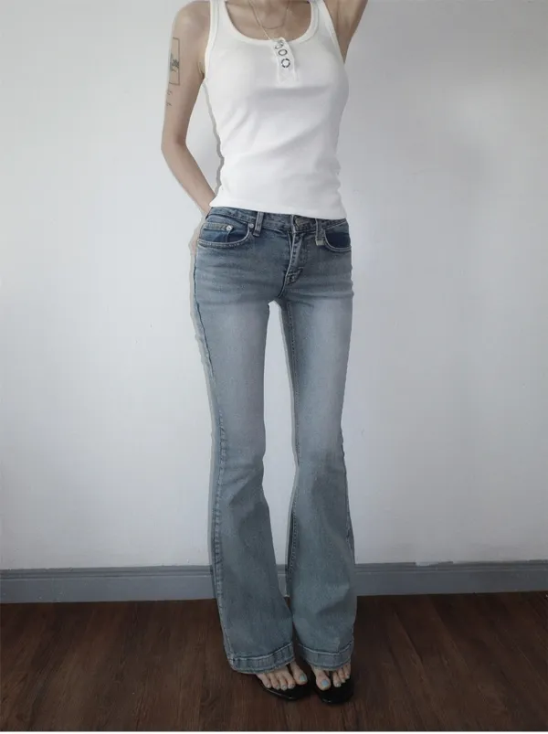 Crinkle washed Bootcut Jean