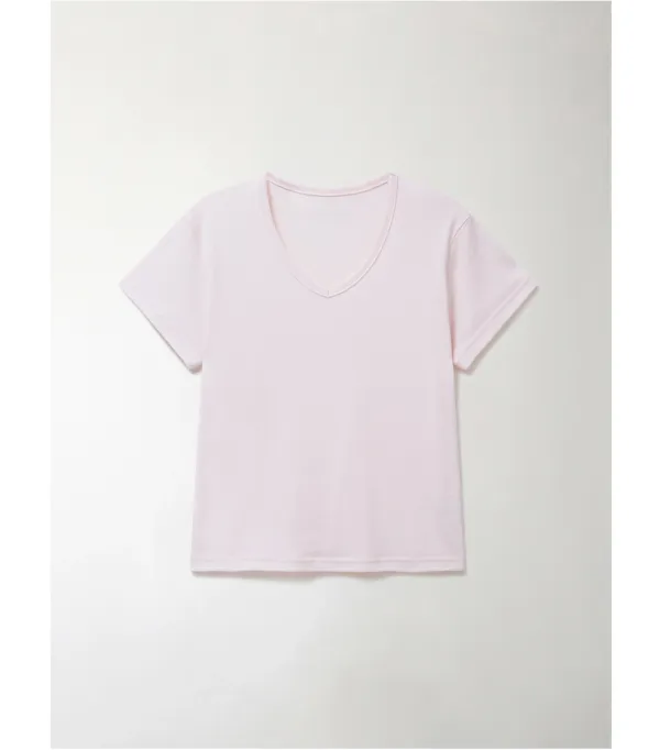 ESSENTIAL V-NECK T-SHIRTS_LIGHT PINK_OF2C2XTS01PKL