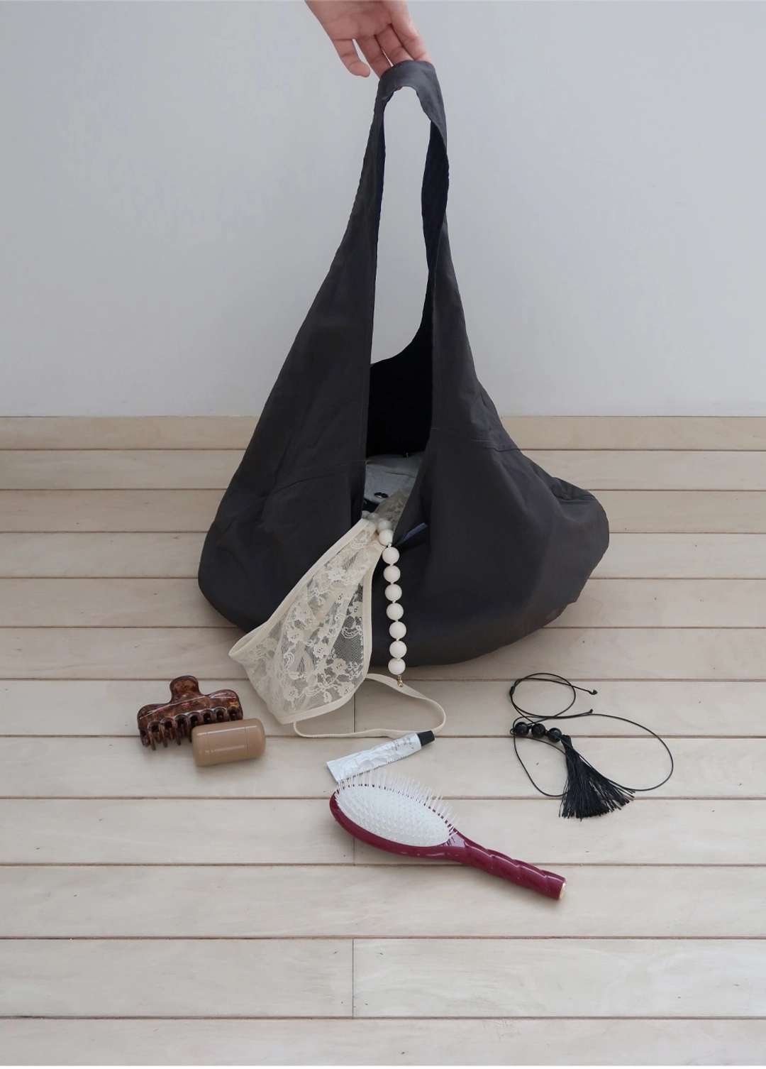 포에토 Check reversible bag - purple charcoal 상품 이미지 2