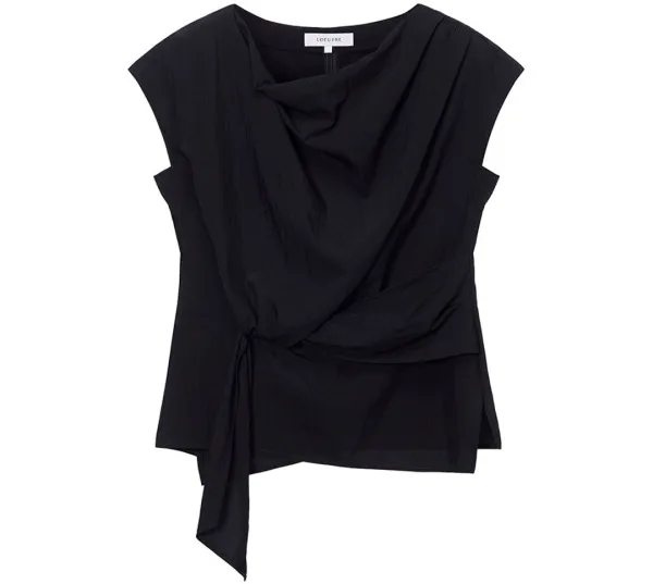 [BLACK 5/29 예약배송]Asymmetric Draped Sleeveless Top SW6MB714_3color