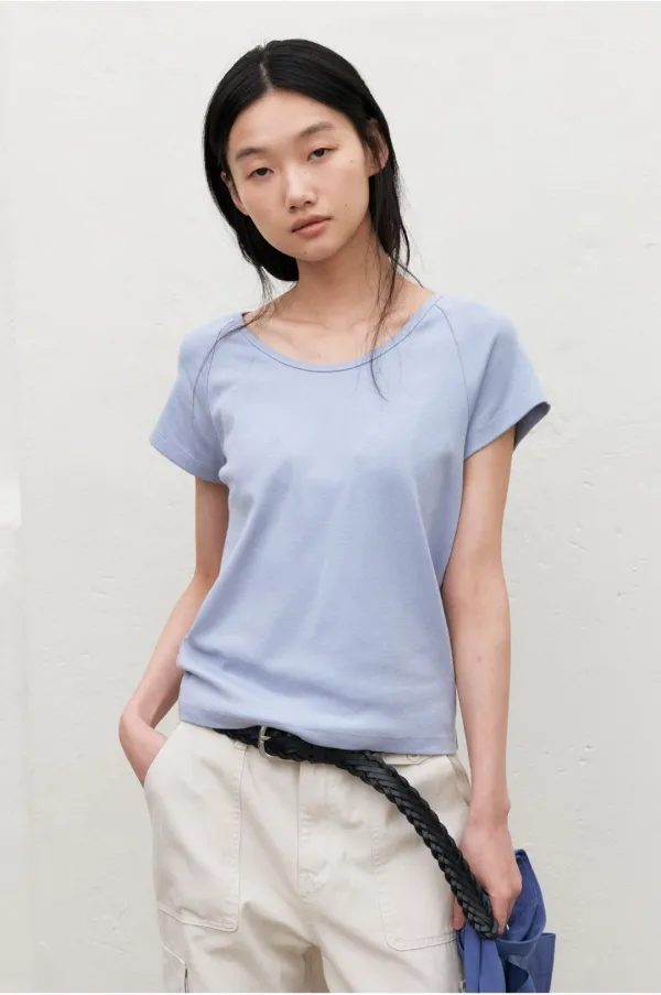 AMELIA U NECK TEE_BLUE