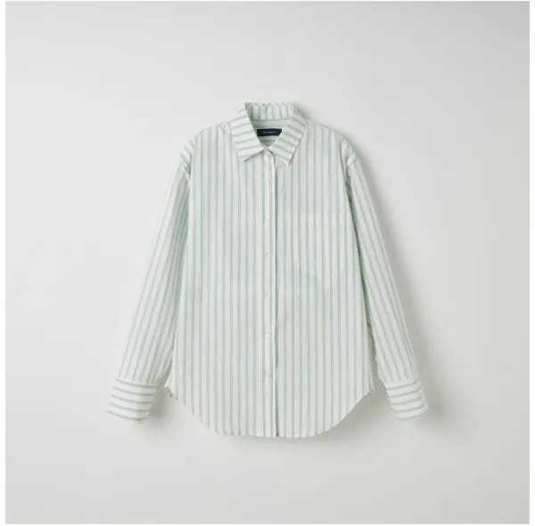 Boyfit stripe shirts Green