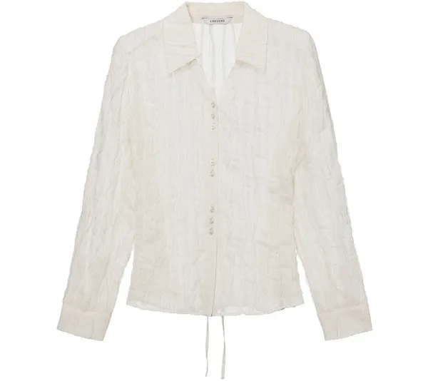 Sheer Creased Slim-Fit Blouse SW6SB632-90