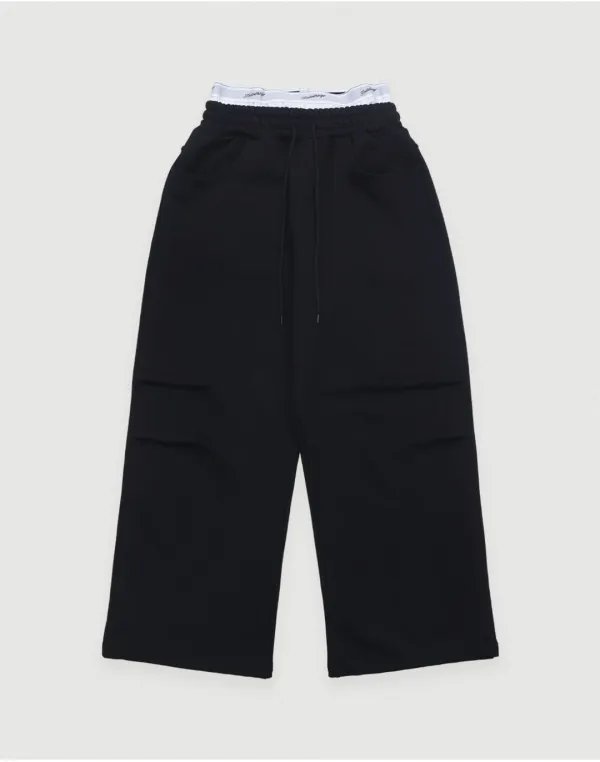 Sagging sweat pants - black