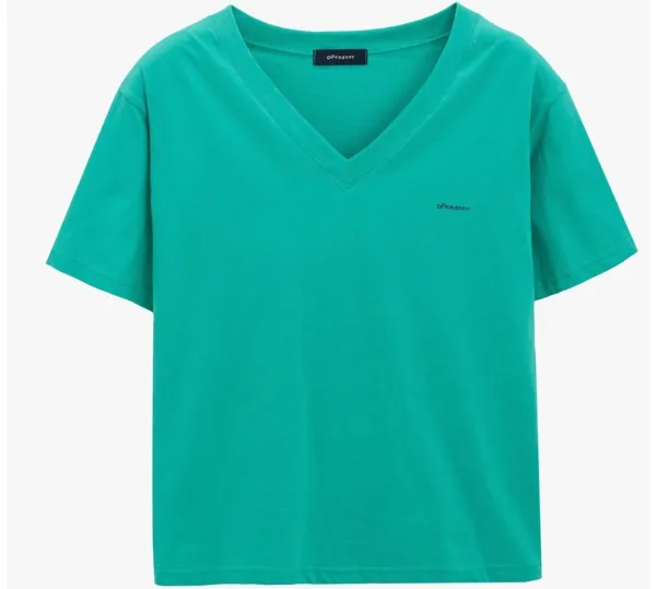V-neck basic tee Green