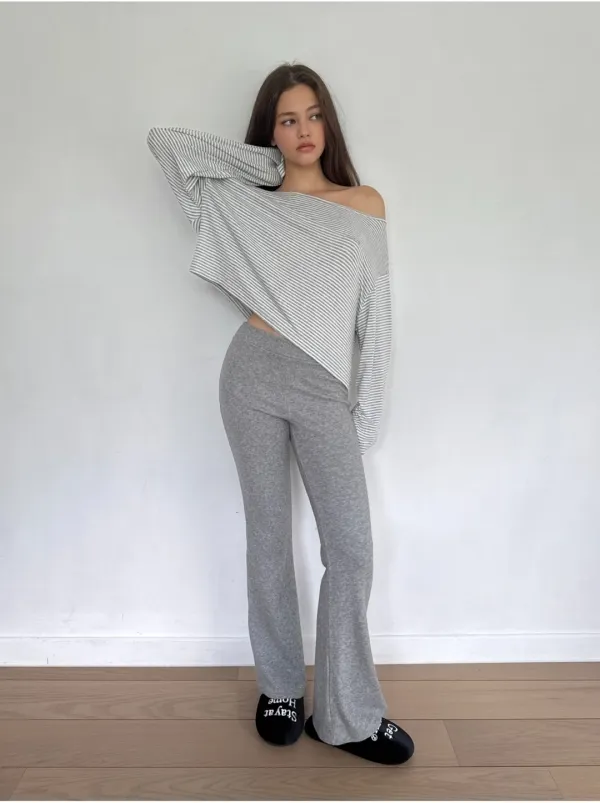 Cozy Rib Bootcut Pants (2Colors)