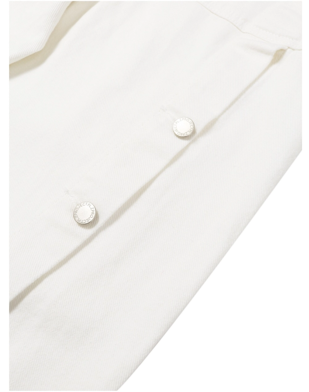 플리즈프로젝트 [PLZPROJECT] CURVED BUTTON OVERALL ,  WHITE 상품 이미지 2