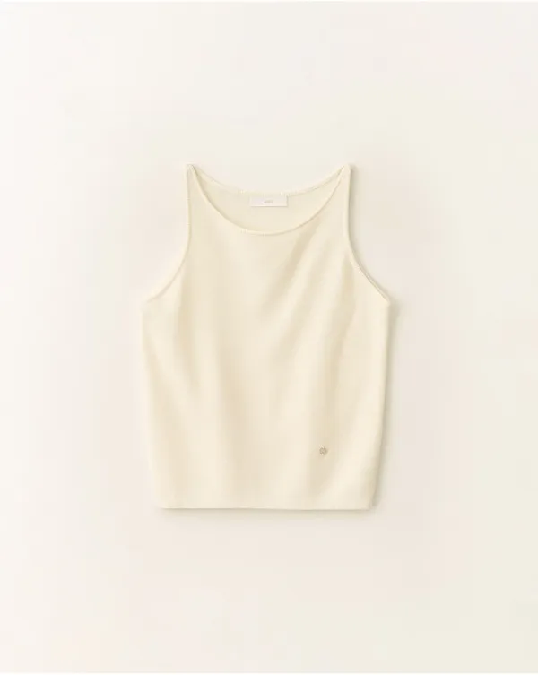 Airy knit sleeveless top_Ivory