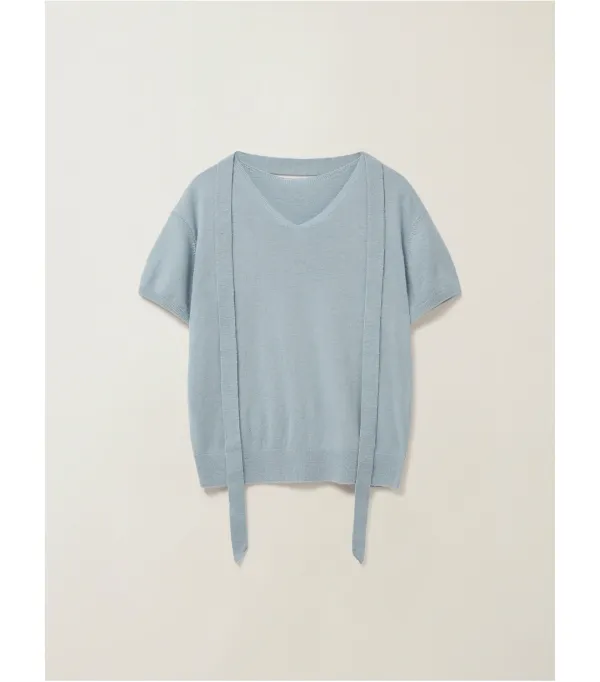 SILK TIE NECK KNIT_SOFT BLUE_OF1C2OKN01BLF