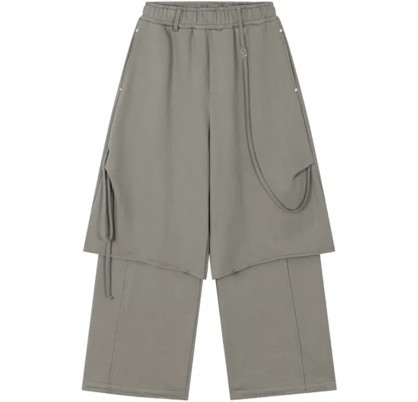 TMB Layered Strap Sweat Pants [ Gray ]