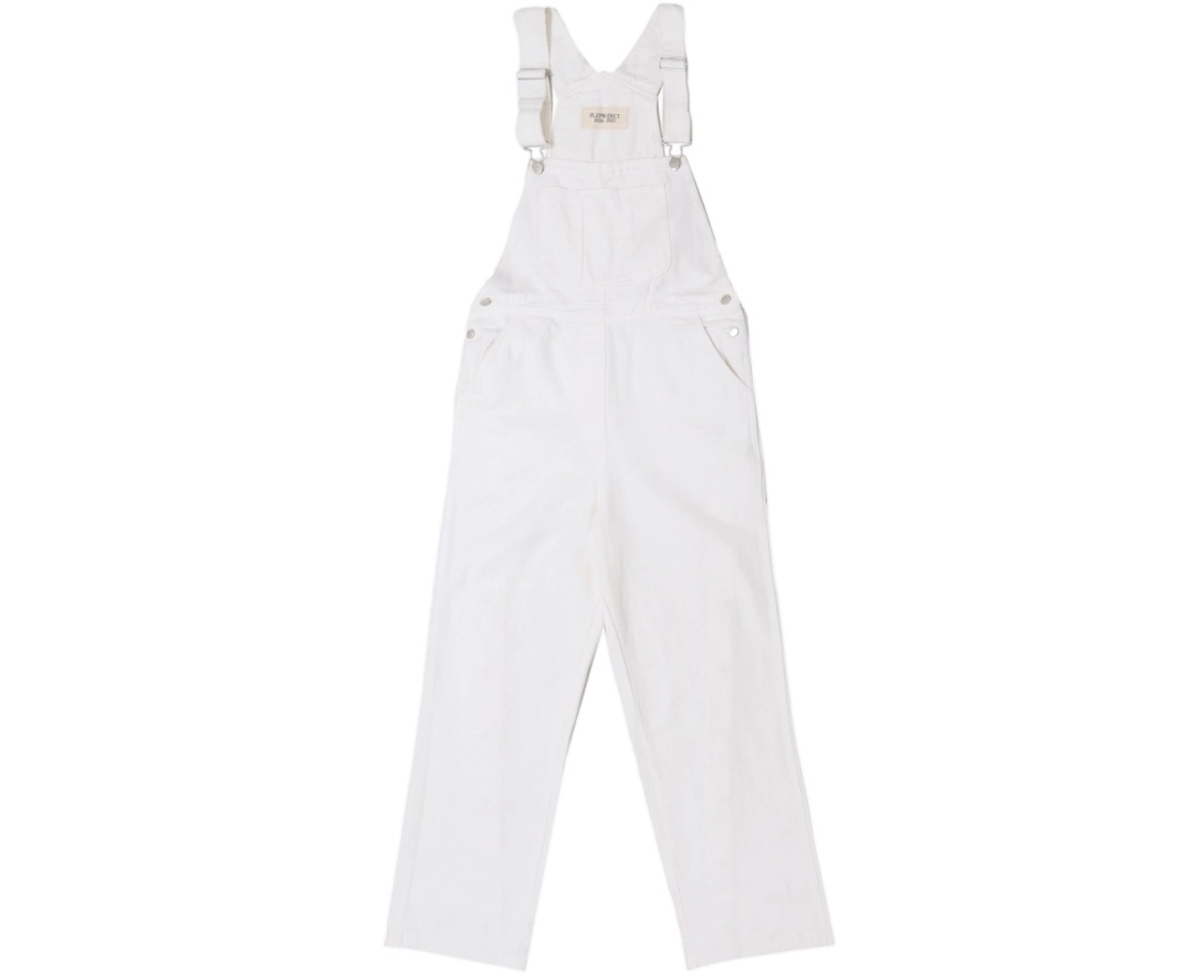 플리즈프로젝트 [PLZPROJECT] CURVED BUTTON OVERALL ,  WHITE 상품 이미지 1