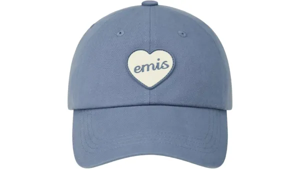 HEART RUBBER PATCH BALL CAP-BLUE