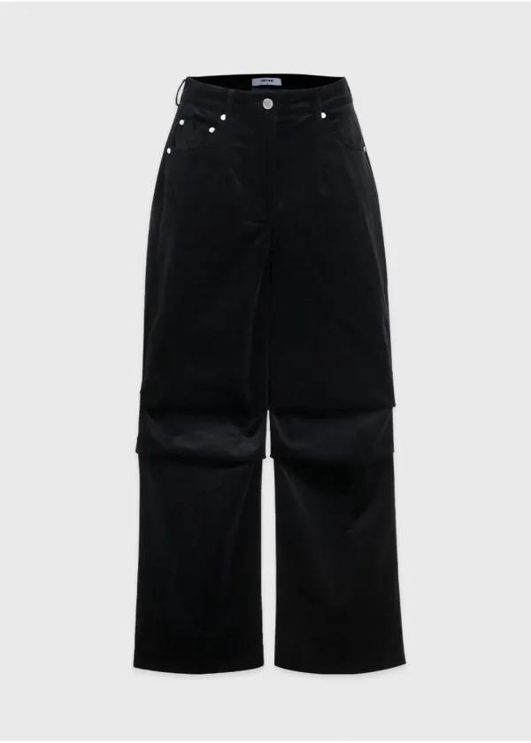 [25-36]  Unusual Corduroy Rivet-Parachute Wide Pants  언유주얼 코듀로이-파라슈트 와이드 팬츠 (가을-겨울-데일리룩-캐주얼룩-유니크룩-파라슈트팬츠-골덴팬츠-리벳-핀턱-빅사이즈-자체제작) 