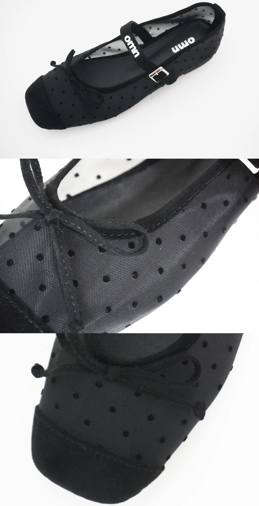 옴니포턴트 [6월12일 순차발송] omn Mesh Flat Shoes _Dot Black 상품 이미지 2