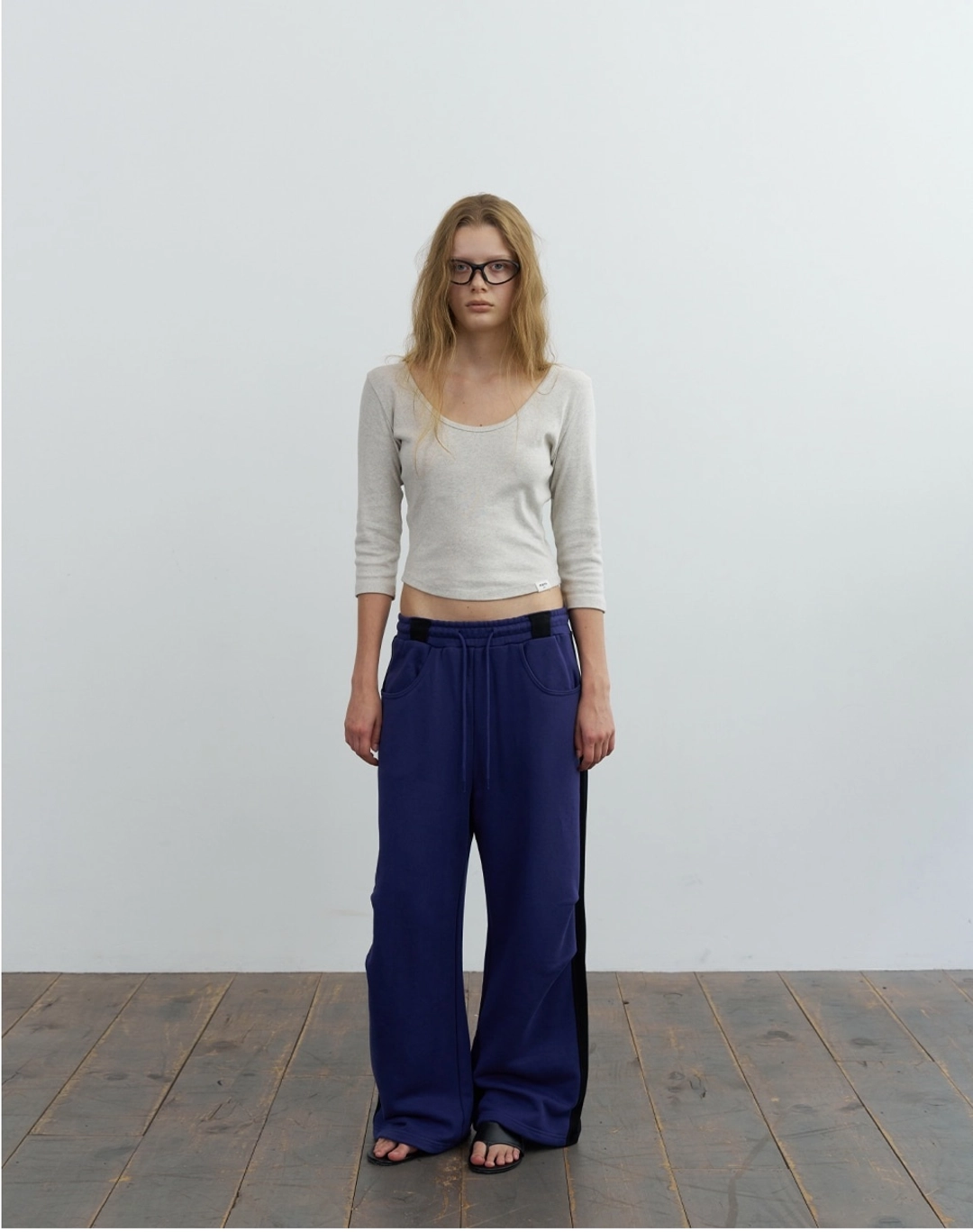 포에토 Blend line sweat pants - blue purple 상품 이미지 1