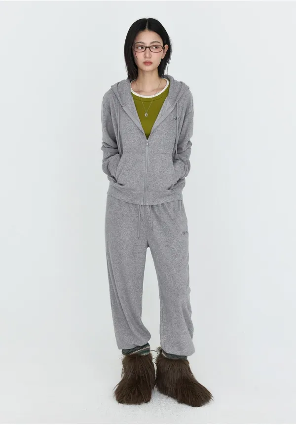 소프트 에센셜 후드 집업 그레이 MDTS104GRAY