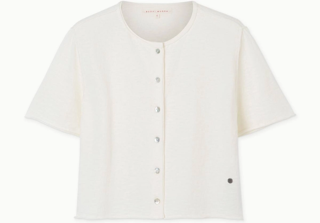부디무드라 Linen half cardigan_Egret 상품 이미지 1
