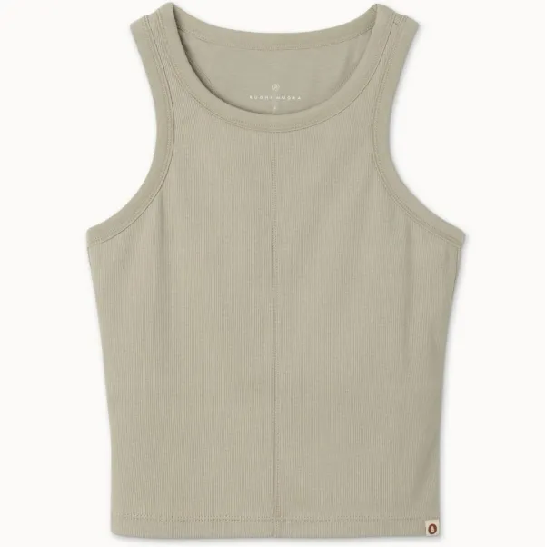 Racer rib tank top_Elm