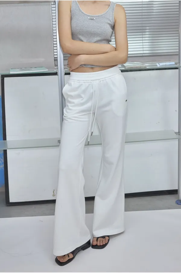 R BOOTSCUT SWEAT PANTS WHITE