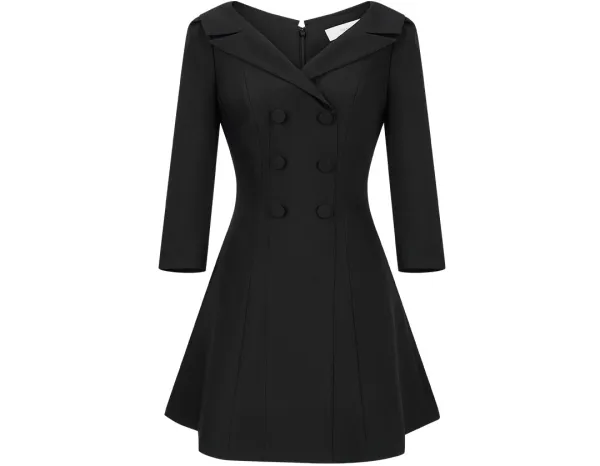 Off-shoulder Jacket Mini One-piece (Black)