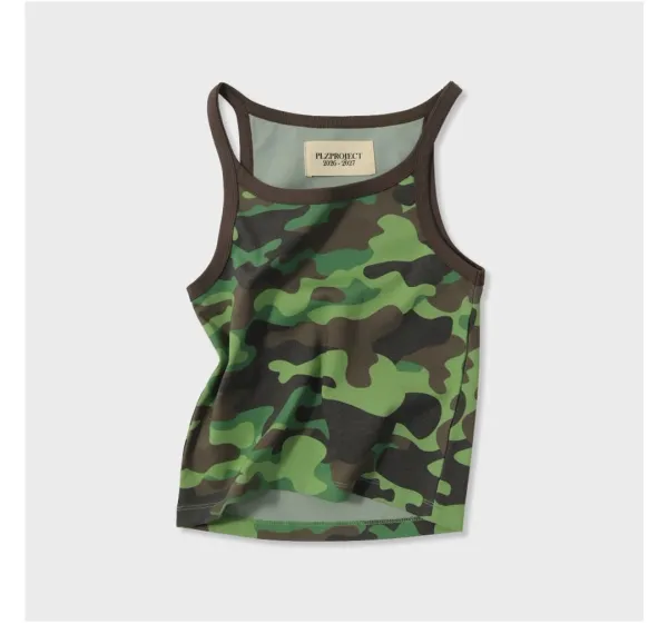 [PLZPROJECT]CAMO SLEEVELESS TOP