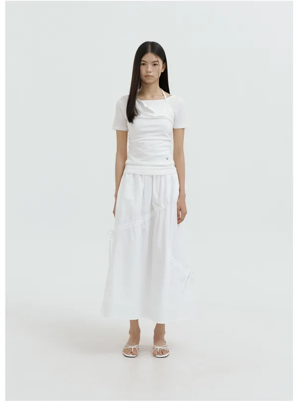 Ribbon Banding Balloon Skirt (ivory)