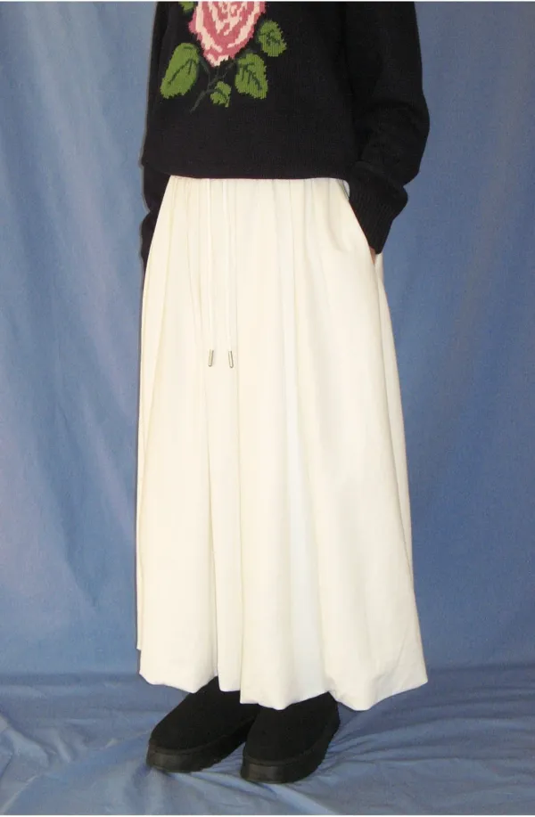 PUMPKIN SWEAT LONG SKIRT WHITE
