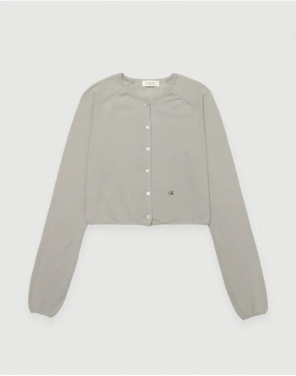 Blurred cardigan set - oatmeal