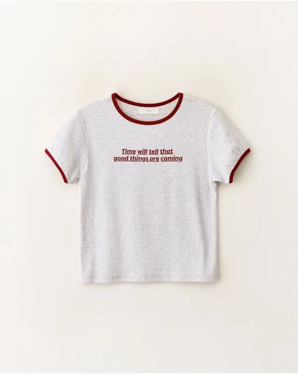 Printed modal short sleeve t-shirt_Light melange