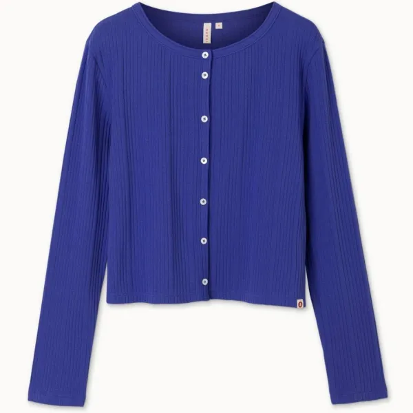 Pointelle cardigan_Bluing
