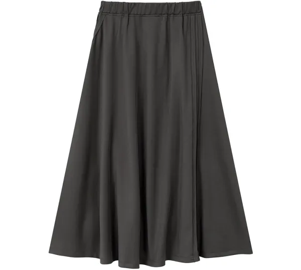 Double-Stripe Track Set-Up Skirt [ Charcoal ]