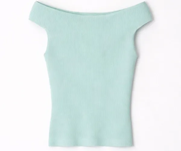Off-Shoulder Rib Knit(Mint)