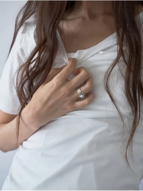 Round Ball Open Ring [Silver]
