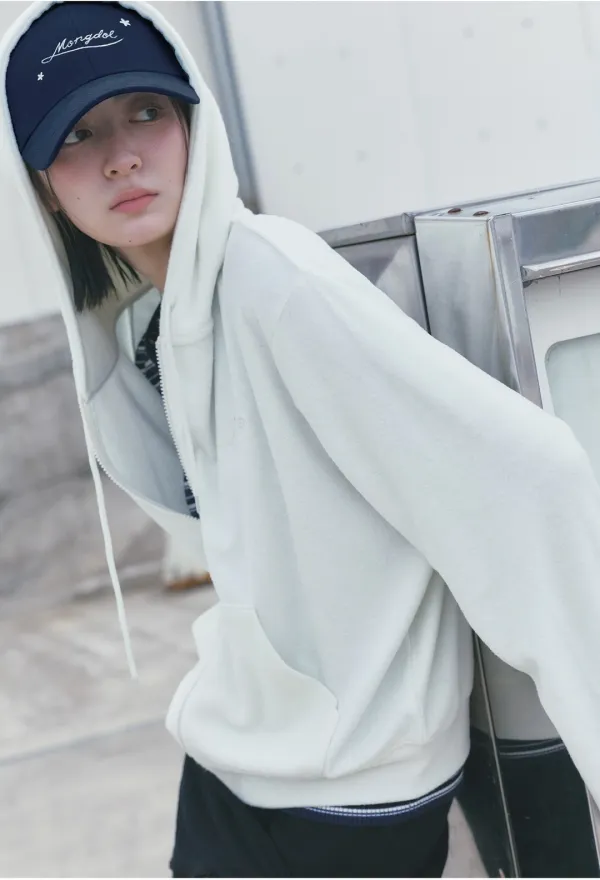 소프트 에센셜 후드 집업 아이보리 MDTS104IVORY