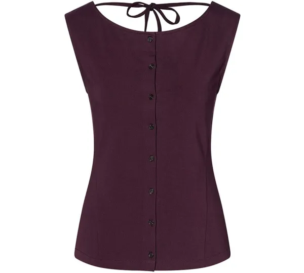 Button-Up Cowl Sleeveless Jersey Top SW6ME799_2color