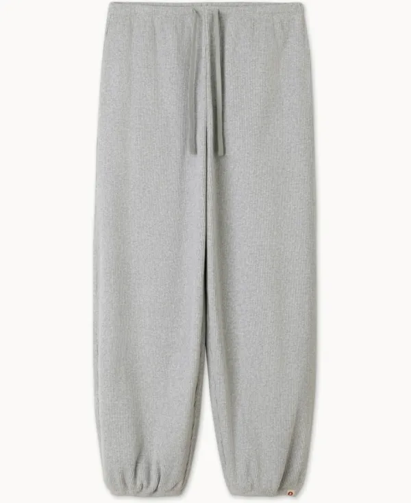 Rib jogger pants #3_Melange Grey