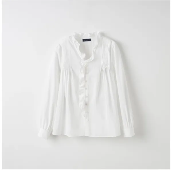 Merry poem pintuck blouse Ivory