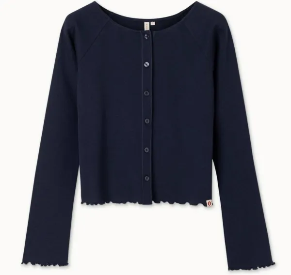 Boatneck rib cardigan_Navy Blazer