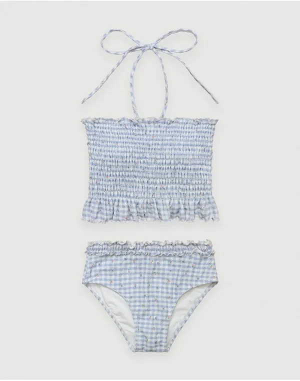 Pim smocked swimwear - flower blue