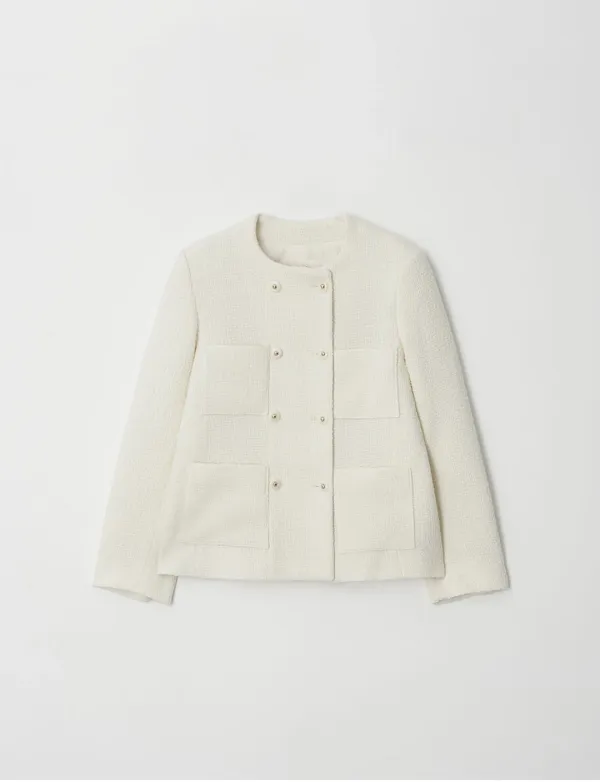 4-Pocket Tweed Jacket(Ivory)