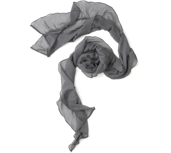 Sheer Wave Wrap Scarf [Charcoal Gray]