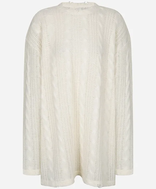 25FW vintage cable knit t-shirt