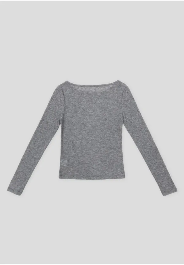 BOATNECK LAYERED T-SHIRT_GRAY