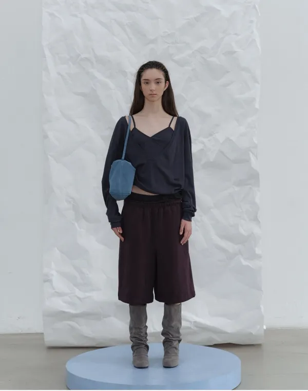 Sweat bermuda pants - bordeaux