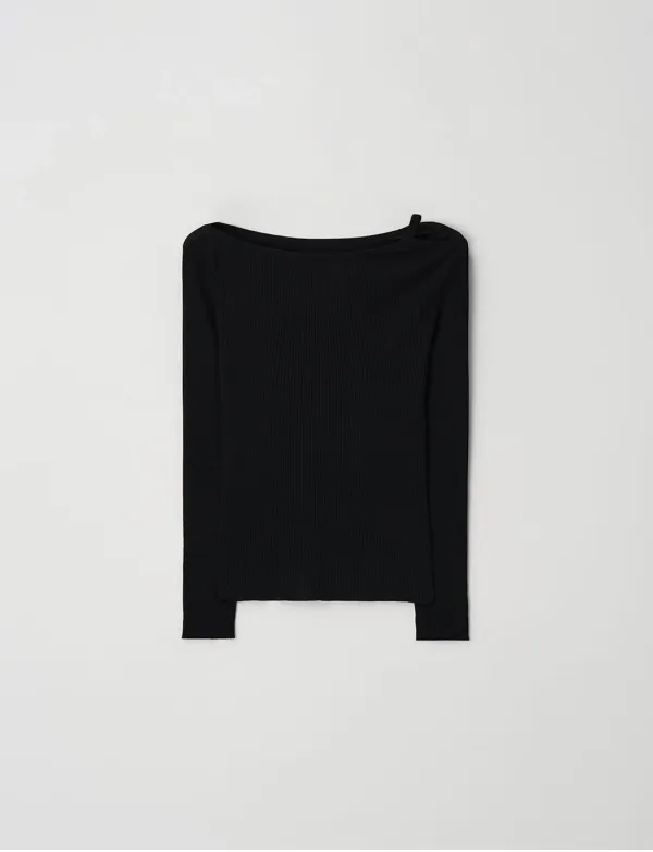 Ribbed Cut Out Knit(Black)