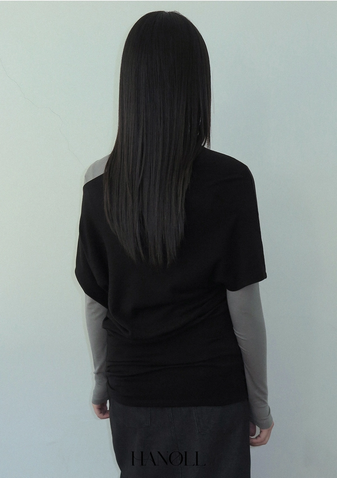 한올 Flow Unbal Tee (Black) 상품 이미지 2