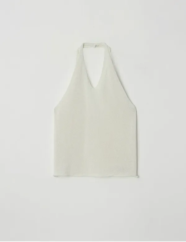 Twist Back Halter Knit(Ivory)