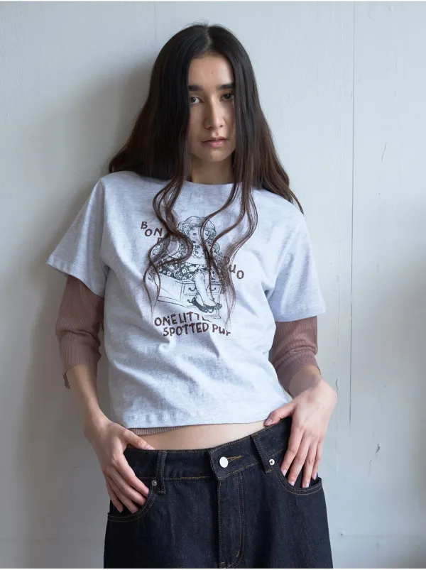 (6/2 예약배송) Little Portrait T-Shirt [White Melange]