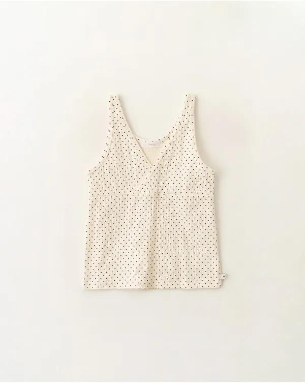 Dot wrap layered sleeveless_Ivory